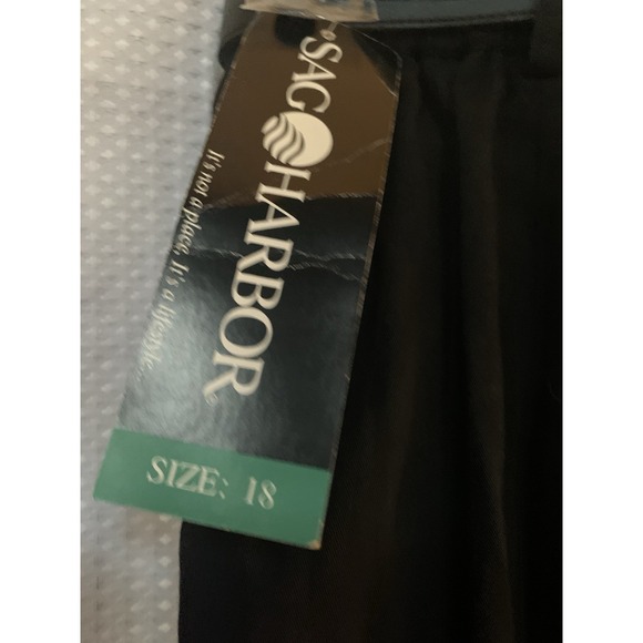 Sag Harbor Womens 18 Black Belted Dress Pants - Picture 5 of 6